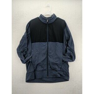 Lululemon Full Zip Post Session Jacket Large Blue With Black Chest